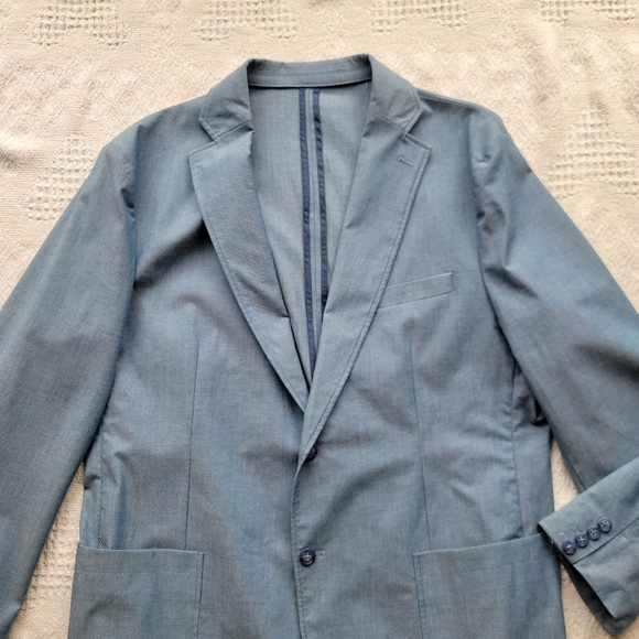 Black Brown 1826 Men's Classic Casual Everyday to Formal Button Up Blazer- Blue - Picture 3 of 10